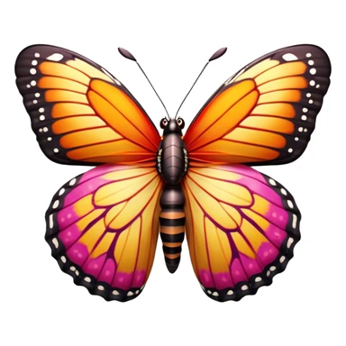 Cinematic Realistic Comical monarch Butterfly Portrait Emoji, Head tilted dramatically with an exaggeratedly amused expression, featuring striking, vividly detailed ruby wings with bold, playful patterns and wide, expressive eyes brimming with humorous disbelief, rendered with lifelike texture and vibrant natural hues, high shine, dramatic yet playful, styled with an air of cheeky garden mischief, soft glowing outline, capturing the essence of a spirited and over‐the‐top red butterfly that looks ready to flutter its way into viral fame! sticker