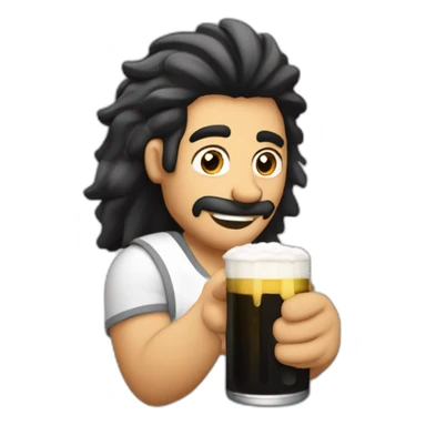 Hombre blanco con pelo negro sosteniendo una jarra de cerveza sticker