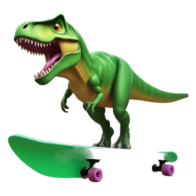 t rex on skayeboard sticker