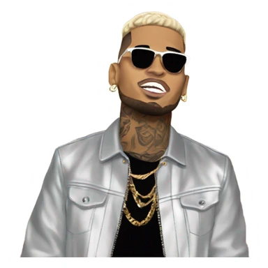 Chris Brown on stage with spotlights shining on him sticker