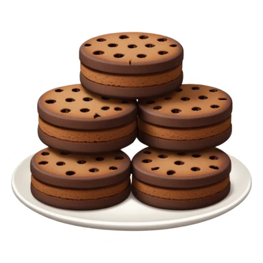 A plate of chocolate shortbread biscuits sticker