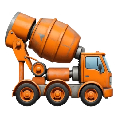 small orange cement mixer (not a truck) sticker