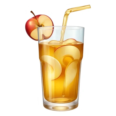 Apple juice in large glass sticker