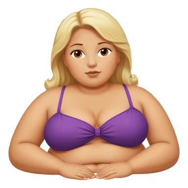 Obese blonde laying on beach  sticker