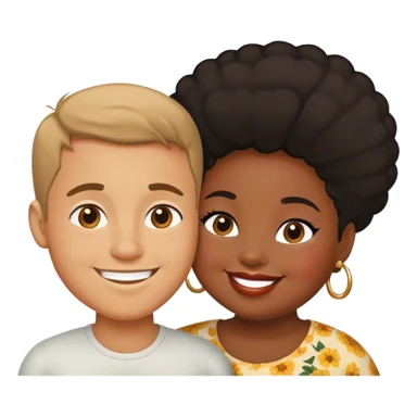 slim short man and fat black woman love sticker