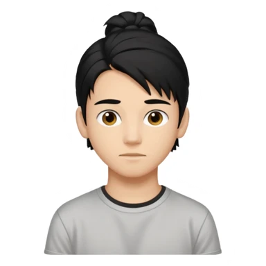 homme cheveux noir long attaché sans cheveux dépassant  16 ans, un peu bronzé sticker