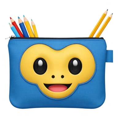 Pencil pouch with zipper mouth sticker