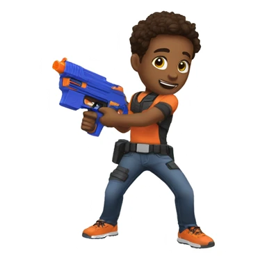 “Just 1 minute Aiden” with a nerf gun sticker