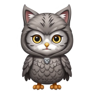 Cat wearing a costume of owl sticker