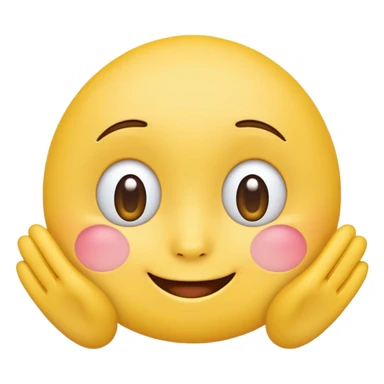 blushing face with nails and feets behind taka original emoji nie morda człowieka tylko ta buźka żółta ☺️ sticker