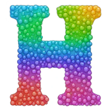 letter h in rainbow bubble font sticker