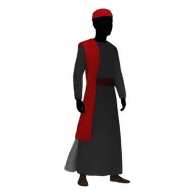 strong muslim man silhouette with red hart in chest sticker