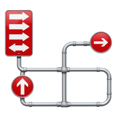 Map Panel – red route diagram, Subway Sign. sticker