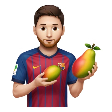 Lionel messi holding a mango sticker