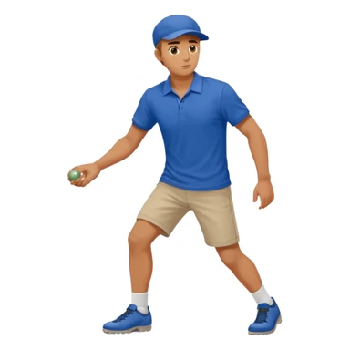 Jeune homme rand et costaud qui joue à  la pétanque sticker