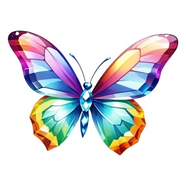 Rainbow-Diamond-Gem-Butterfly-Crystal-Fly sticker