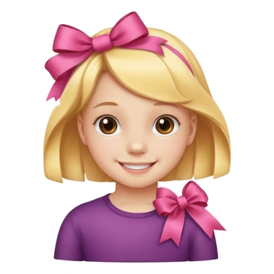 little girl with ribbon sticker