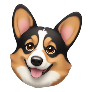 black and tan corgi face sticker