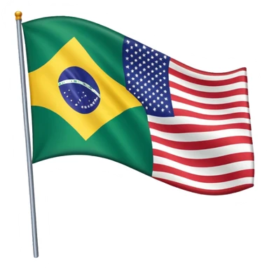 A Brazil Flag Mixed With USA Flag sticker