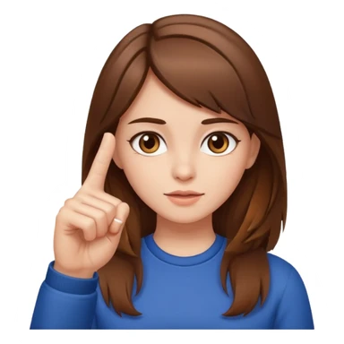 Brown haired girl with middle finger sticker