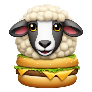 a sheep in a giant cheeseburger sticker