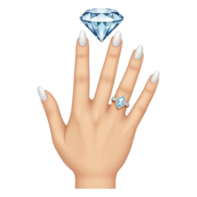  right hand with diamond ring on rong finger sticker