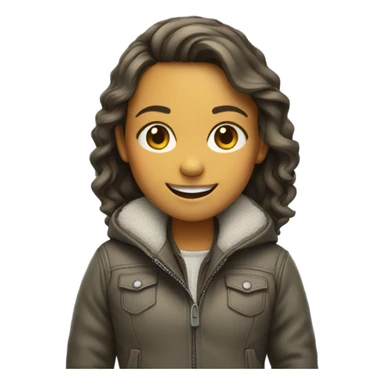 smiling girl outdoors in jackets sticker