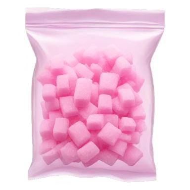 Pink sugar in clear bag sticker