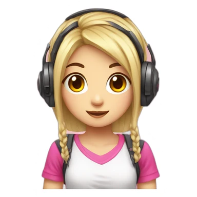 kawaii girl gamer sticker