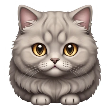 Cinematic Adorable Fluffy Grey Scottish Fold Cat Portrait Emoji, Head tilted cutely with big, sparkling eyes and adorable folded ears, soft grey fur with darker points on the ears, face, and paws, Simplified yet irresistibly adorable features, highly detailed, glowing with a soft, warm glow, high shine, affectionate and playful, stylized with a touch of whimsy, bright and endearing, soft glowing outline, capturing the essence of a curious and loving kitten with the signature charm of a Scottish Fold's unique folded ears, so cute it feels like it could leap out of the screen and snuggle up for a cuddle! sticker