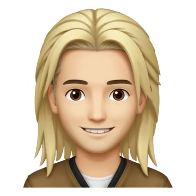 Bill Kaulitz with blonde long hair, brown eyes sticker