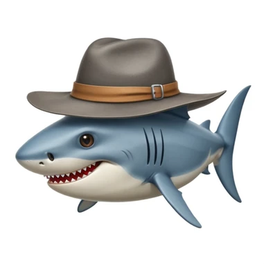 Requin avec un chapeau sticker