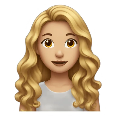 girl with wavy brown hair and blonde strands sticker
