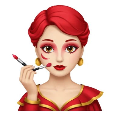 theater player doing make up sticker