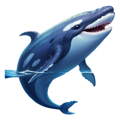 Cinematic Comical Humpback Whale Portrait Emoji, Head tilted dramatically with an exaggeratedly shocked expression, featuring a massive yet graceful body with wide, comically expressive eyes full of playful disbelief and animated pectoral fins, Simplified yet hilariously expressive features, highly detailed, glowing with a slightly sassy oceanic glow, high shine, dramatic yet playful, stylized with an air of cheeky marine mischief, soft glowing outline, capturing the essence of a meme-worthy humpback whale that looks ready to make waves with its hilariously dramatic antics! sticker