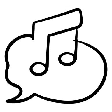 music icon with a background shape sticker