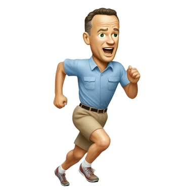 Tom Hanks as Forrest Gump running sticker