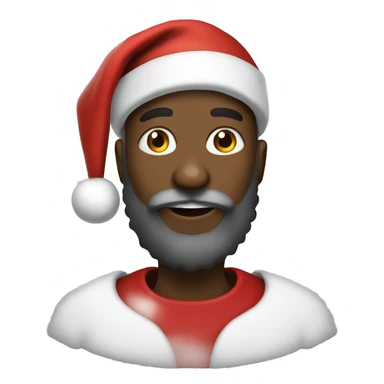 Black Santa curly beard sticker