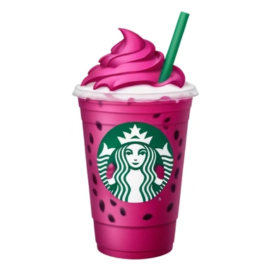 Starbucks dark pink dragonfruit refresher. no swirl on top. starbucks logo. sticker