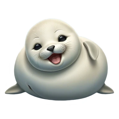 Cinematic Cute Yawning Baby Seal Portrait Emoji, Head tilted slightly with a dramatic, wide-open yawn, showcasing a chubby, tender body with half-closed, drowsy eyes and a relaxed, slightly open mouth, Simplified yet irresistibly adorable features, highly detailed, glowing with a soft, cozy arctic glow, high shine, relaxed yet expressive, stylized with a dash of playful polar charm, soft glowing outline, capturing the essence of a drowsy yet affectionate baby seal that appears ready to stretch and yawn its way out of the screen! sticker