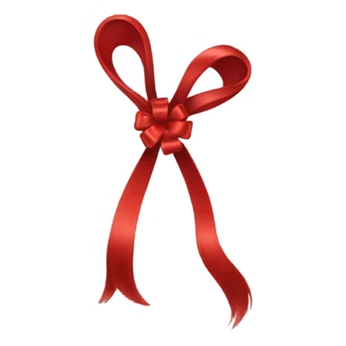 red open hair from behind with a red bow sticker