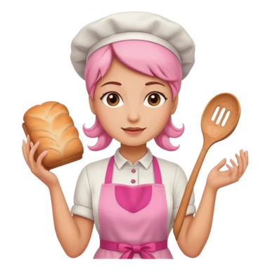 Woman baker in pink sticker