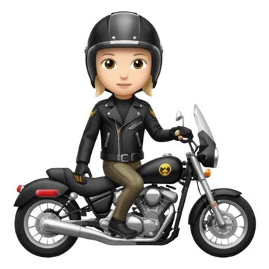 Jul qui fe le signe jul sur une moto sticker