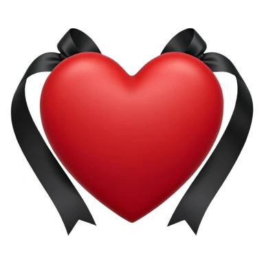 realistic gothic heart with a black ribbon sticker