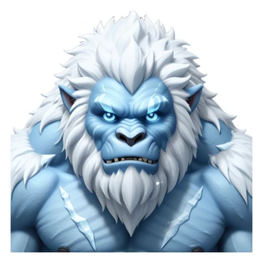 Cinematic Realistic WoW Yeti Portrait, depicted as a majestic, colossal creature of the frozen wilds, with thick, shaggy fur in pristine icy white and subtle pale blue highlights. His powerful, muscular frame and piercing ice-blue eyes exude ancient wisdom and raw strength. Rendered with lifelike texture and natural frosty lighting, high shine, noble and imposing, capturing the essence of a legendary yeti guardian. sticker