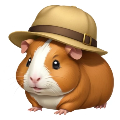 guinea pig wearing a hat sticker