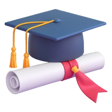 graduation cap with diploma, festive and cheerful sticker