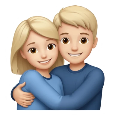 Boy and girl hugging each other in love sticker