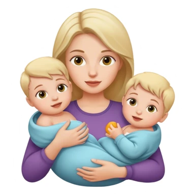 woman with a two babies sticker