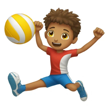 A boy who was smashing a volleyball by jumping  sticker